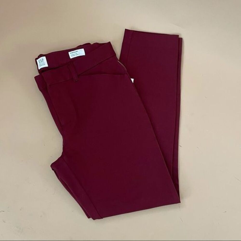 NWT Gap Signature Skinny Ankle Pants Burgundy Womens Size 6 Regular Stretch